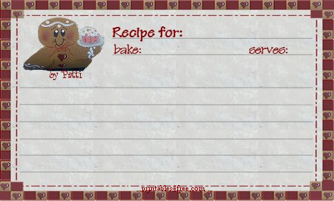 ::13 - 3x5 Recipe Card Printable Templates - Christmas::